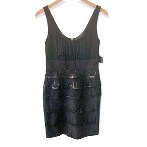 Laundry by Shelli Segal Tiered Sequin Sheath Dress Black Size 6 NWT